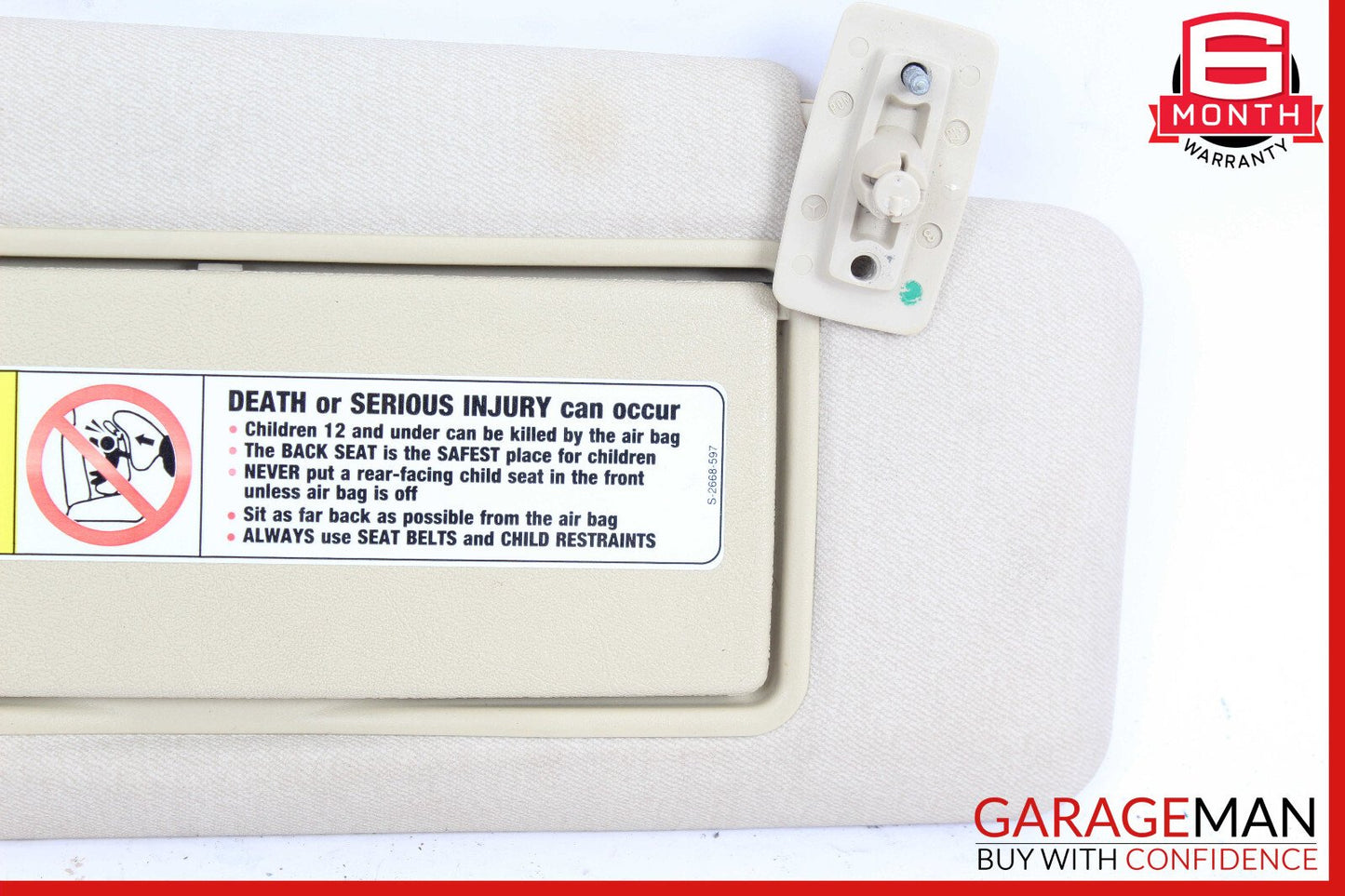 96-99 Mercedes W210 E320 E55 AMG Sunvisor Sun Visor Right Passenger OEM
