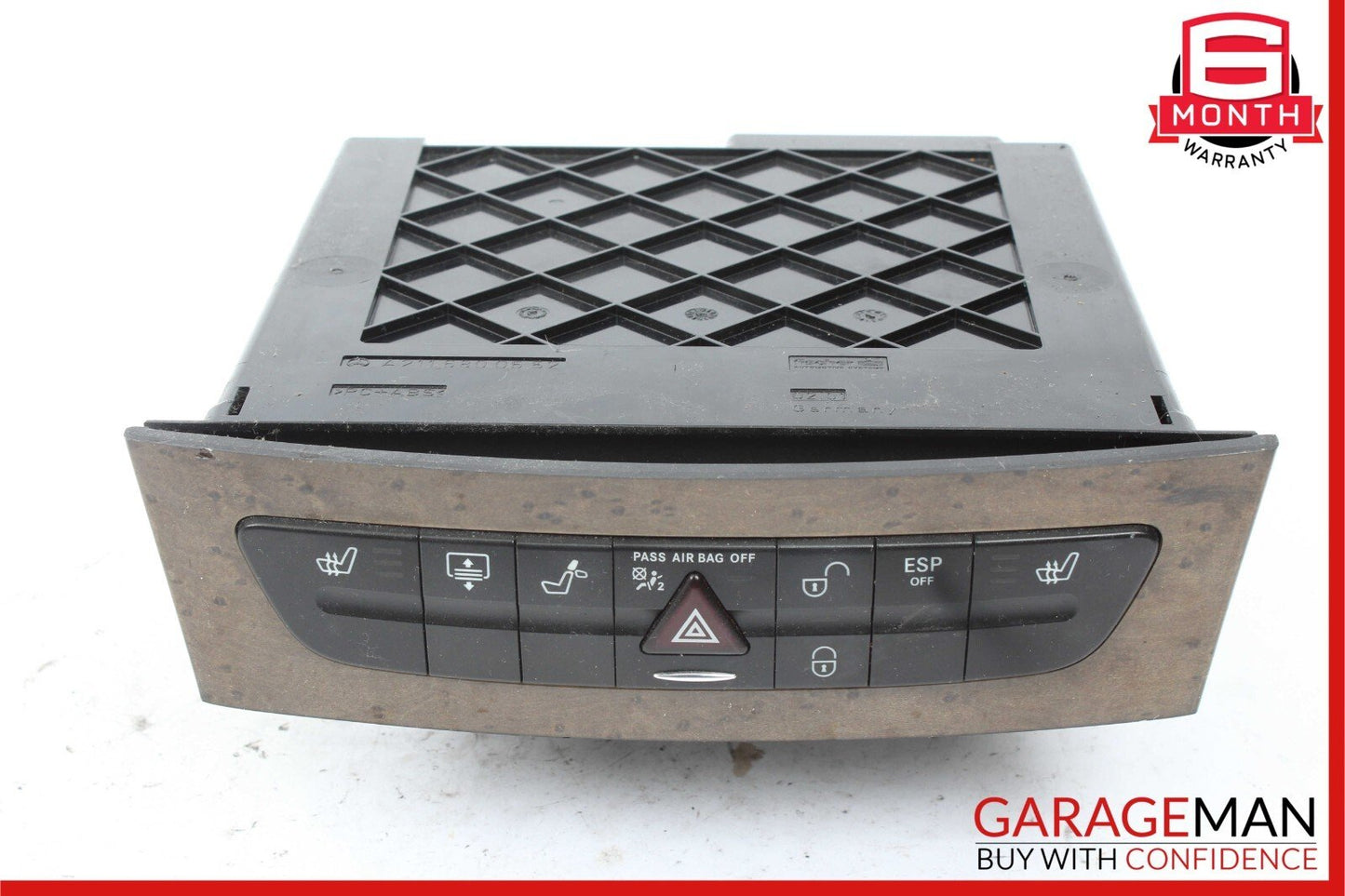 03-09 Mercedes W211 E350 CLS550 Hazard Light Door Lock Control Switch Wood OEM