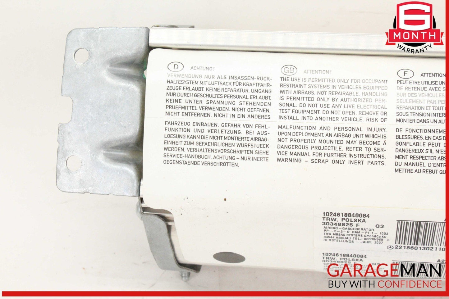 07-14 Mercedes W216 CL550 Front Right Side Dash Dashboard Airbag Air Bag OEM