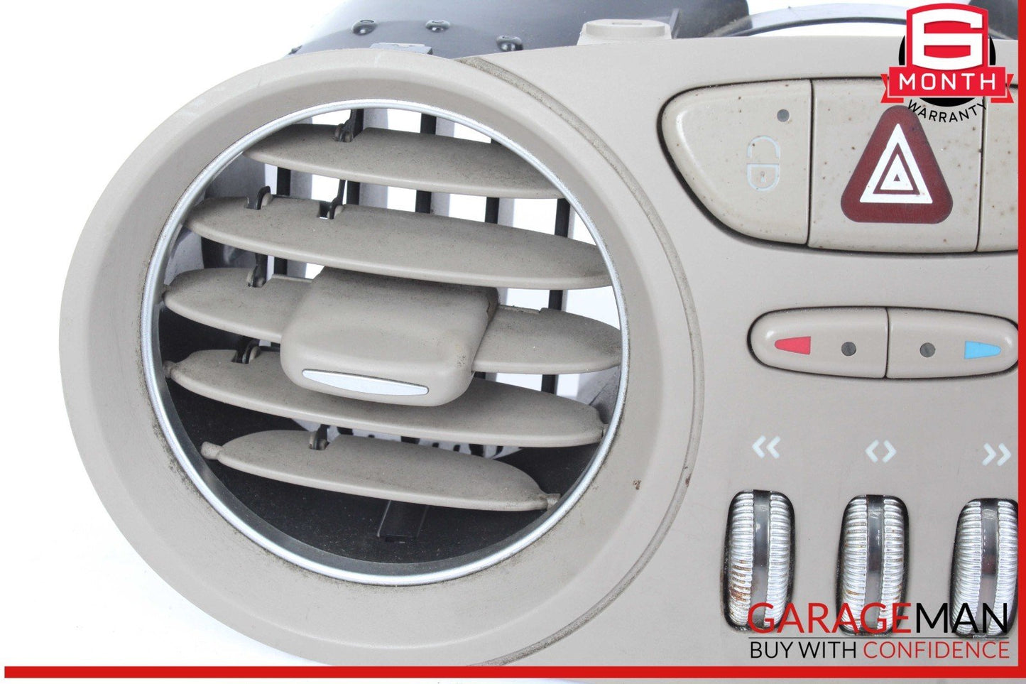 03-06 Mercedes R230 SL500 SL55 AMG Center Dashboard Hazard AC Air Vent Gray OEM
