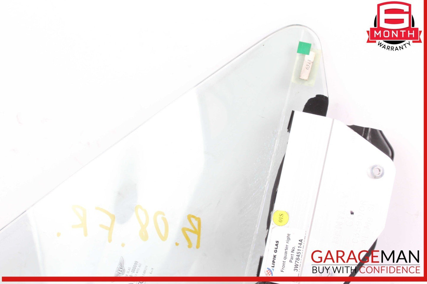07-18 Bentley Continental GTC Front Right Passenger Side Door Vent Window Glass
