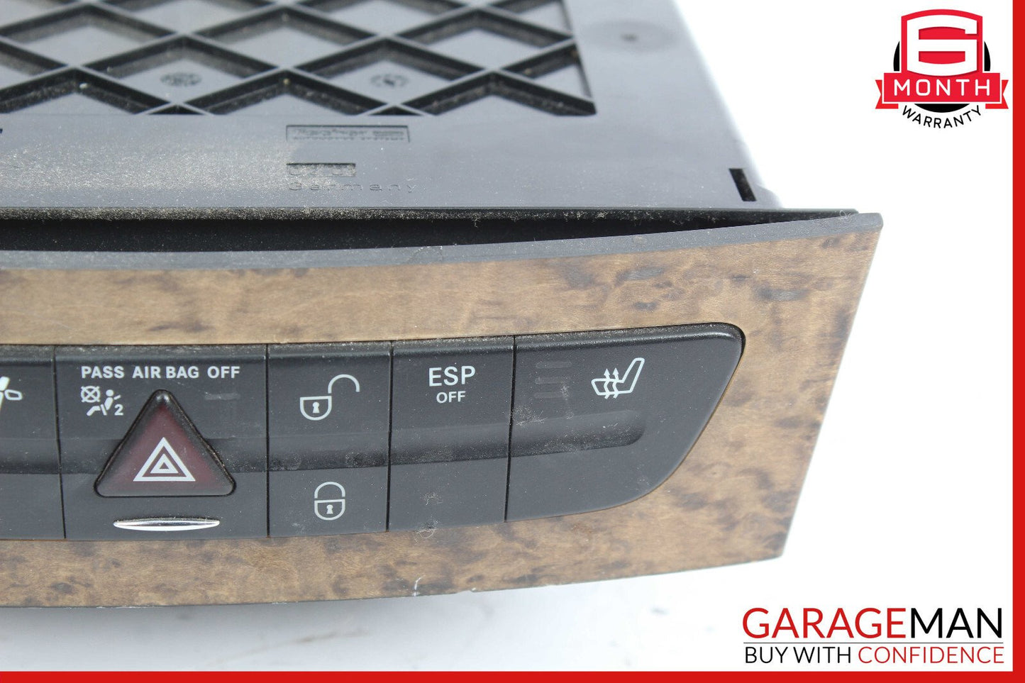 07-09 Mercedes W211 E350 E550 Hazard Light Door Lock Switch Panel Control Wood