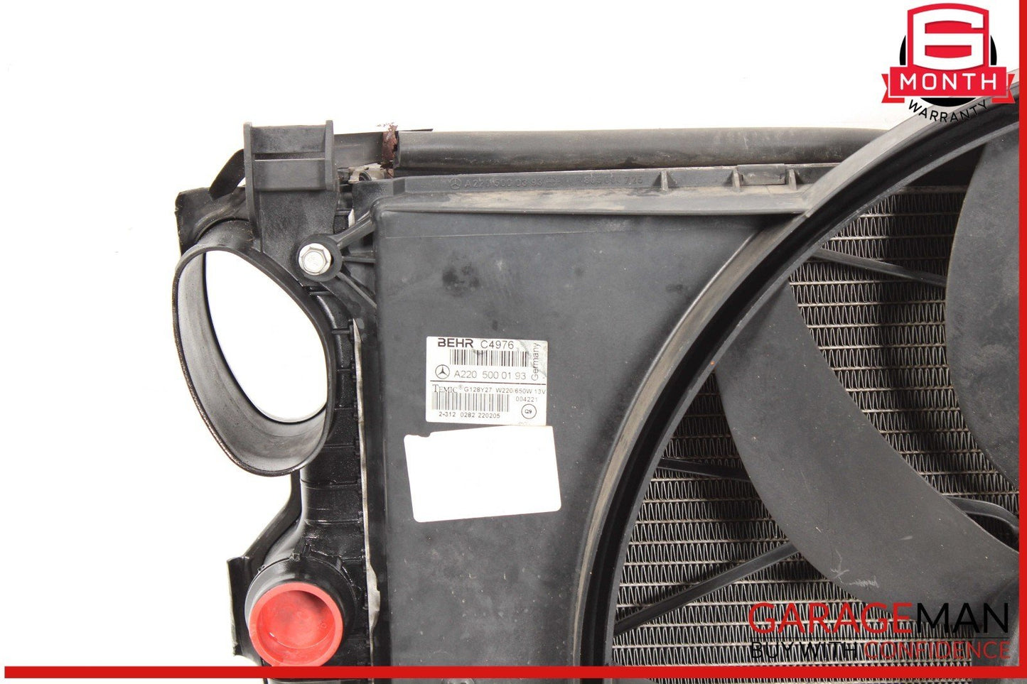 02-06 Mercedes W220 S430 Engine Motor Cooling Fan Shroud w/ Radiator OEM