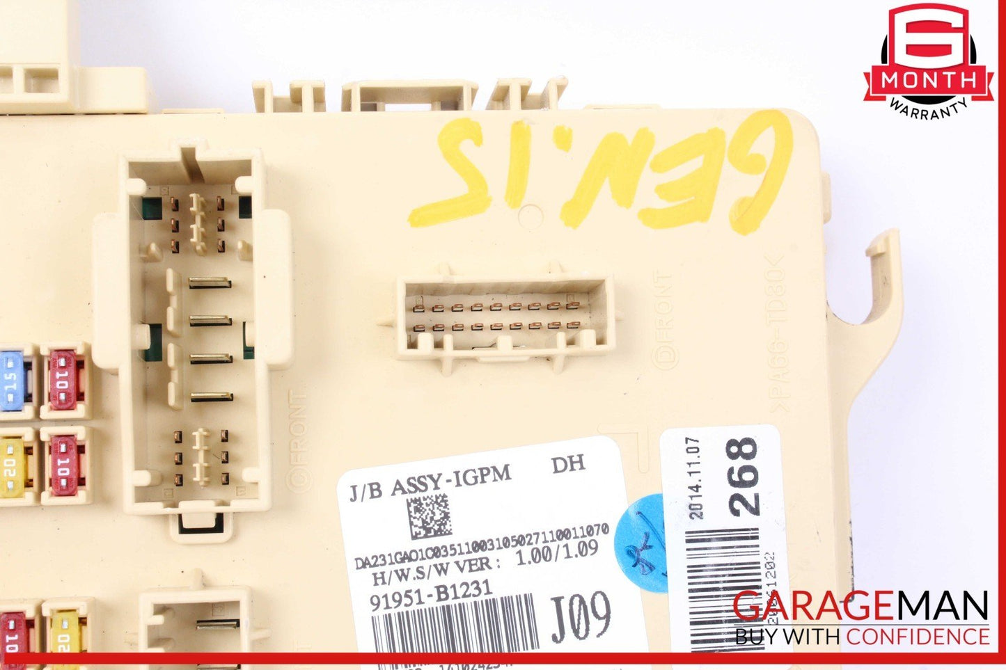 15-20 Hyundai Genesis G80 Front Cabin Fuse Relay Junction Box 91951-B1231 OEM