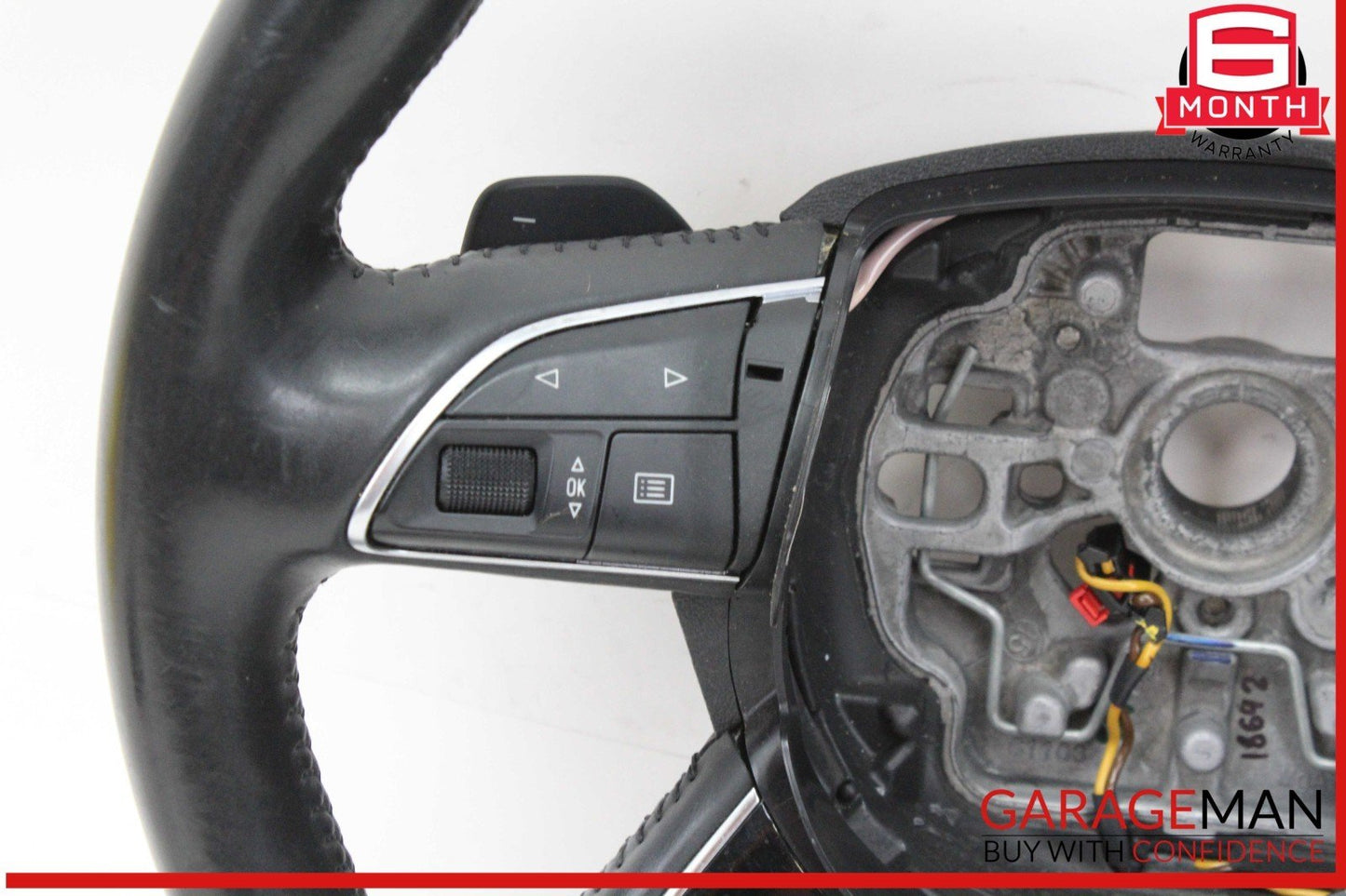 11-18 Audi A8 Front Left Side Multifunction Steering Wheel w/ Paddle Shifters