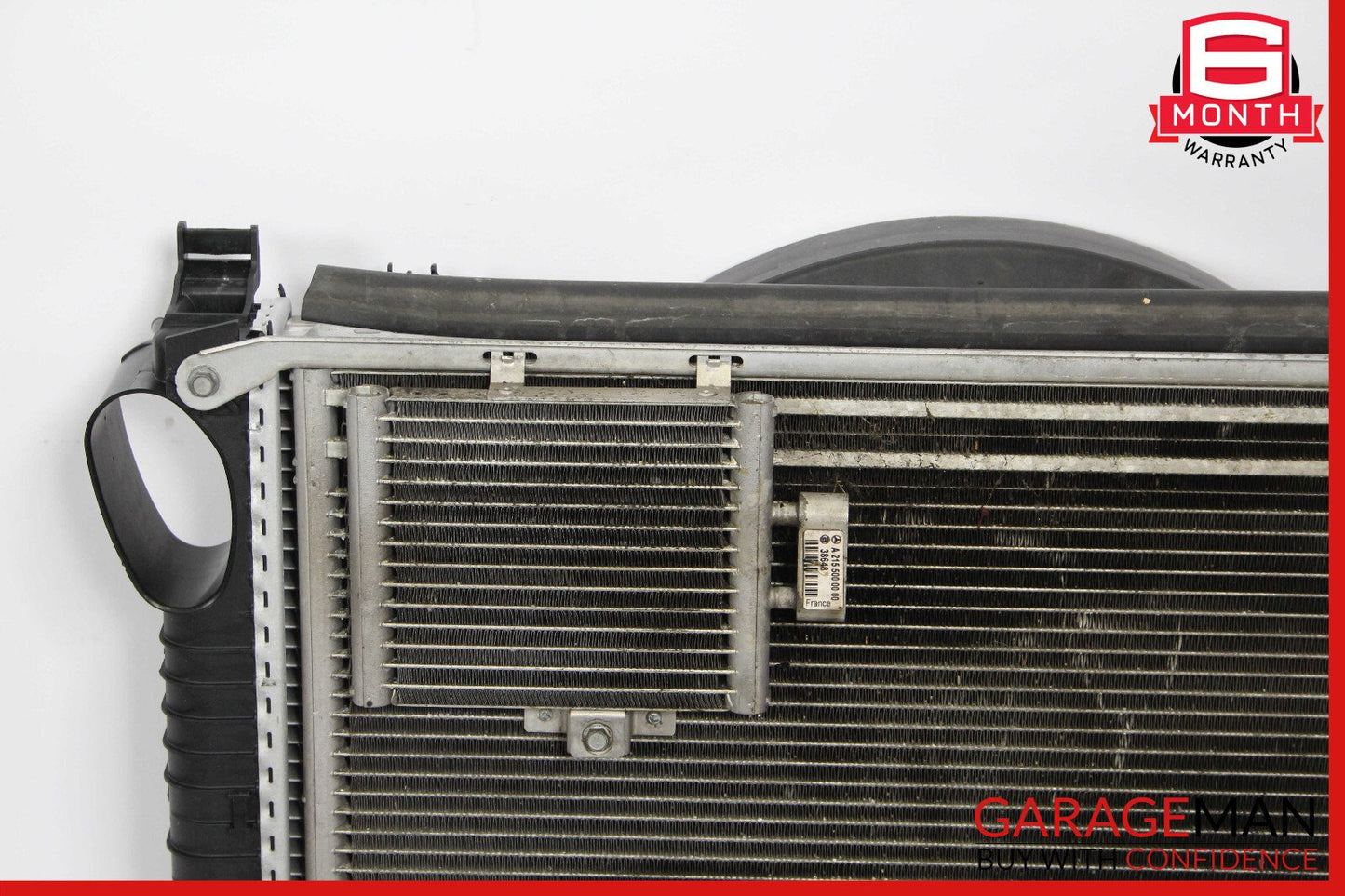 03-06 Mercedes R230 SL500 Engine Motor Cooling Radiator Fan Shroud A/C Condenser