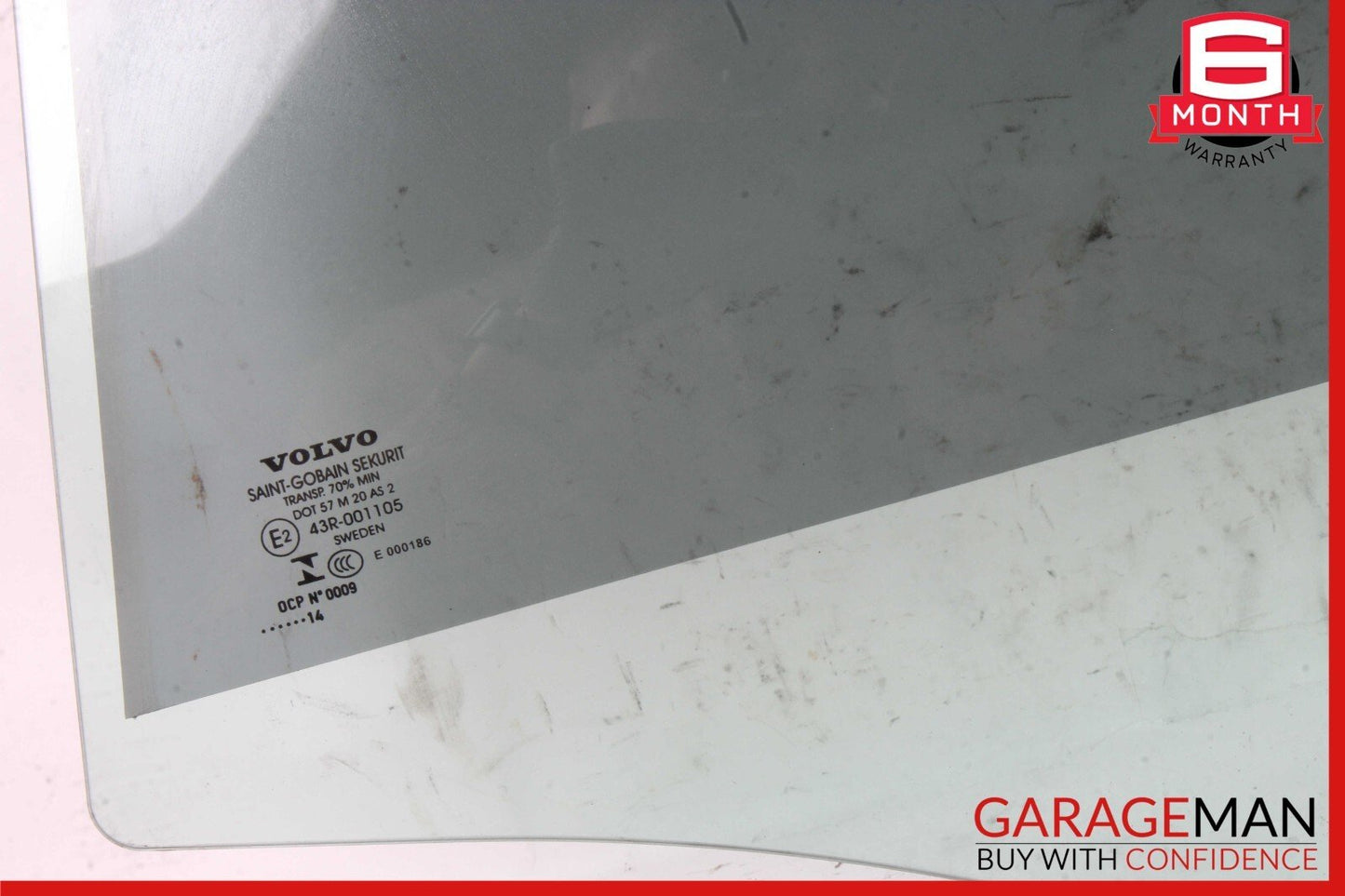 11-18 Volvo S60 V60 Rear Left Driver Side Door Window Glass 31385418 OEM