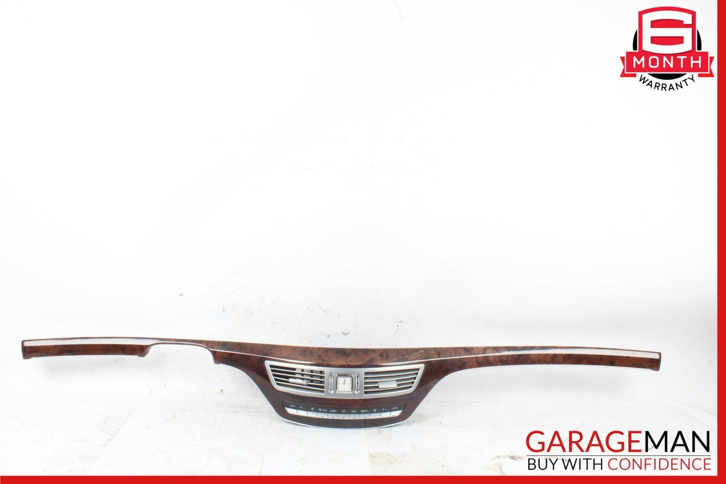07-13 Mercedes W221 S550 Dash Center Cover Panel Air Vent w/ Door Wood Bezel Set