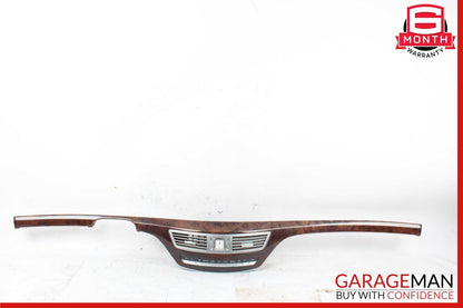 07-13 Mercedes W221 S550 Dash Center Cover Panel Air Vent w/ Door Wood Bezel Set