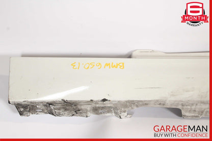 13-19 BMW 650i F06 Left Driver Side Rocker Skirt Molding Trim Panel White OEM