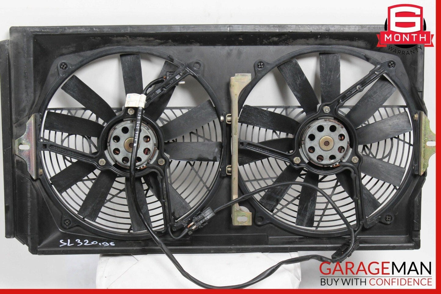 90-98 Mercedes R129 SL320 SL500 Radiator Cooling Fan Shroud Motor 1295051055 OEM
