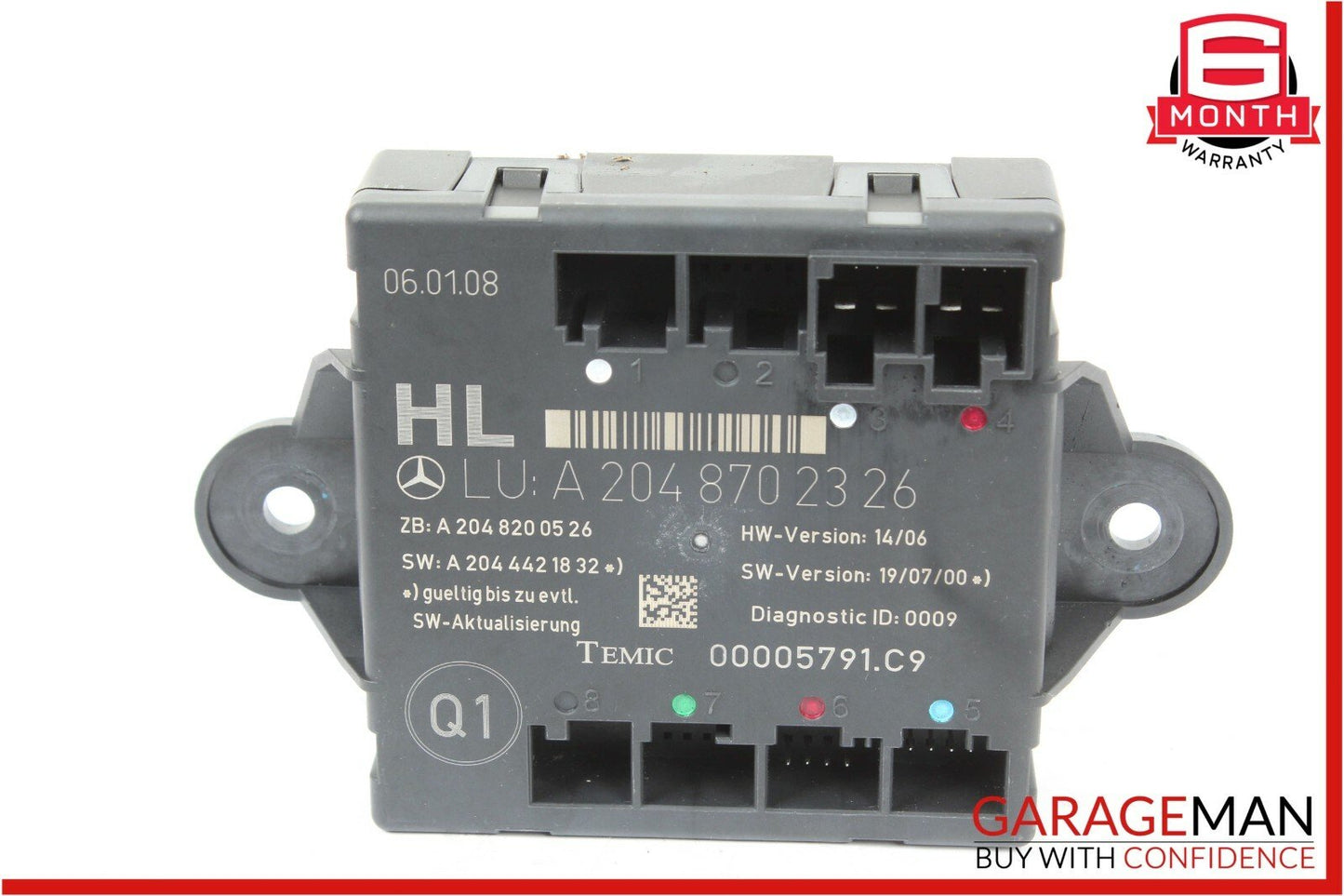 08-14 Mercedes W204 C250 C300 C63 AMG Rear Left Side Door Controller Module Unit