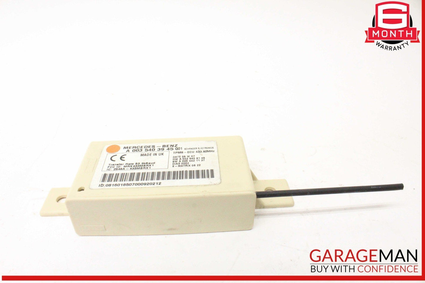 05-11 Mercedes W209 CLK350 Tire Pressure Monitor System TPMS Control Module OEM