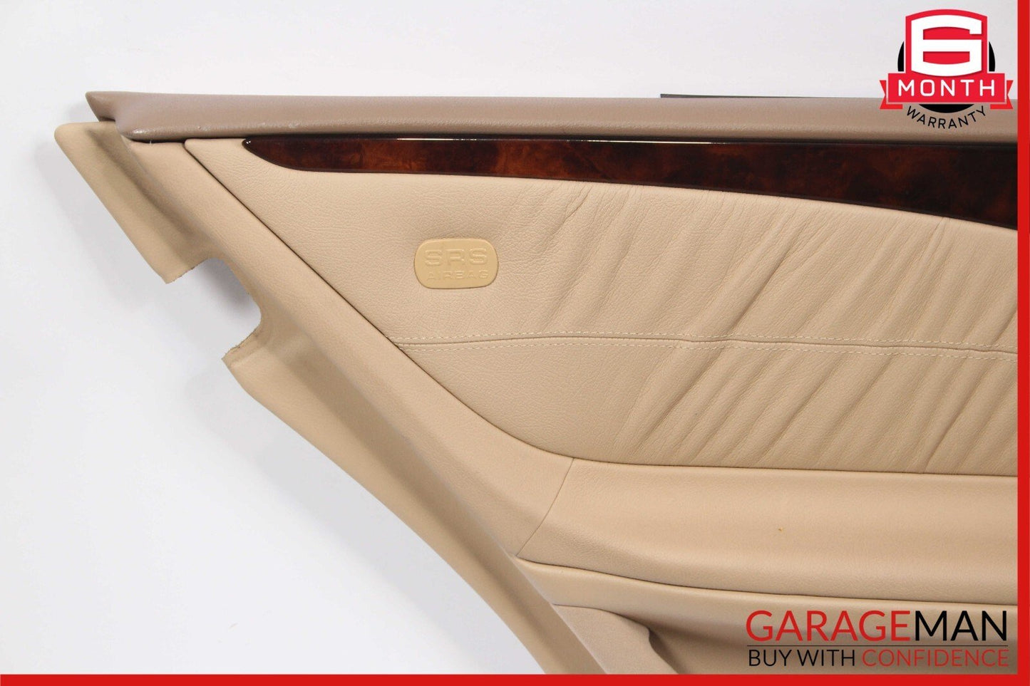 96-03 Mercedes W210 E320 Rear Left Side Interior Door Trim Panel Leather Java