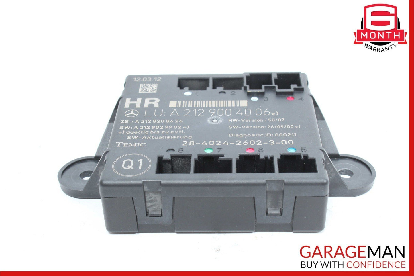 08-18 Mercedes W204 C250 C300 Rear Right Side Door Control Module OEM