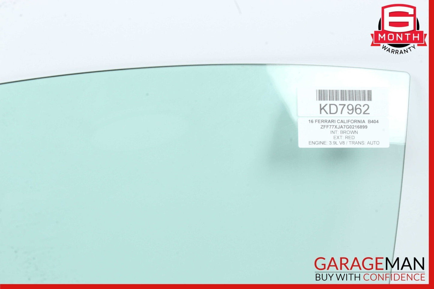 15-18 Ferrari California T Front Left Driver Side Door Window Glass OEM