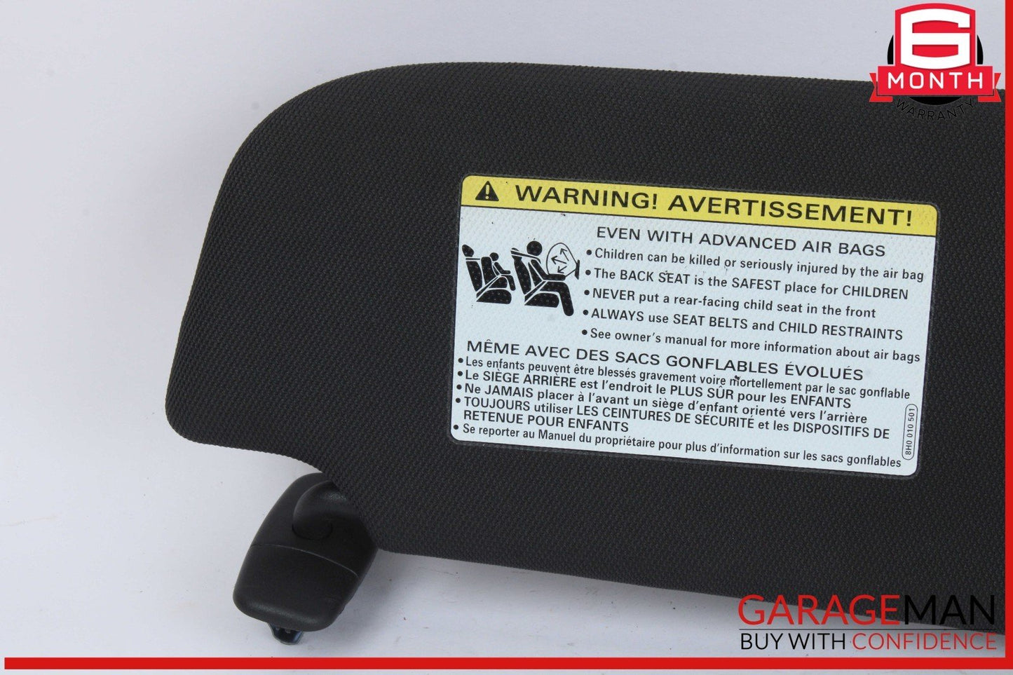 16-18 Audi A7 A6 Front Left Driver Side Sun Visor Sunvisor Black 4G0857551M OEM