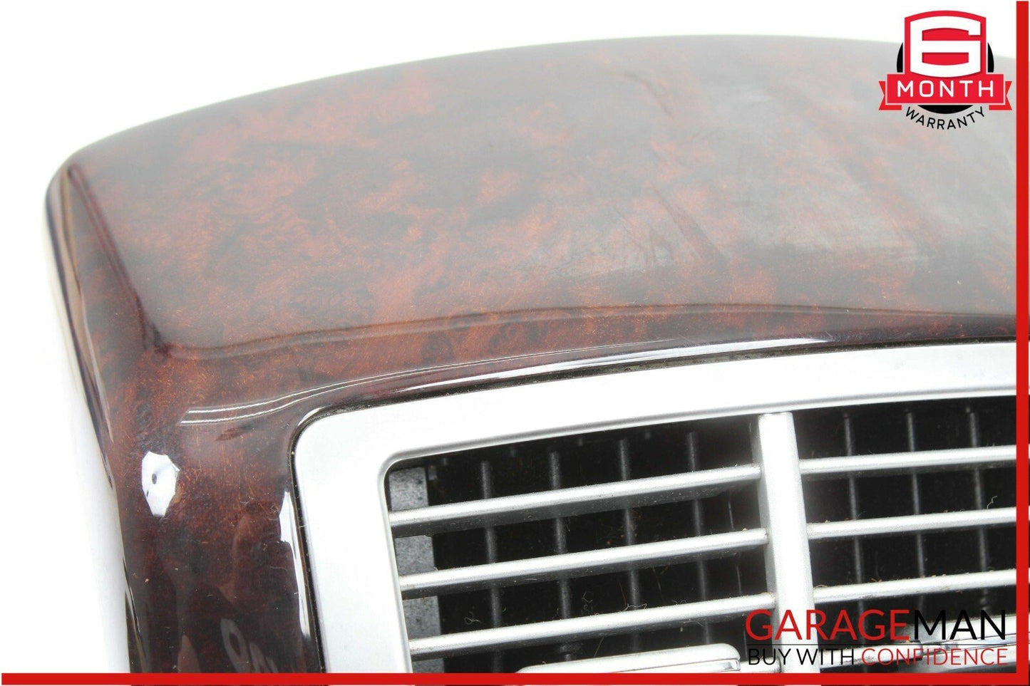 07-13 Mercedes W221 S550 S450 Rear Center Console A/C Air Vent Trim Bezel Wood
