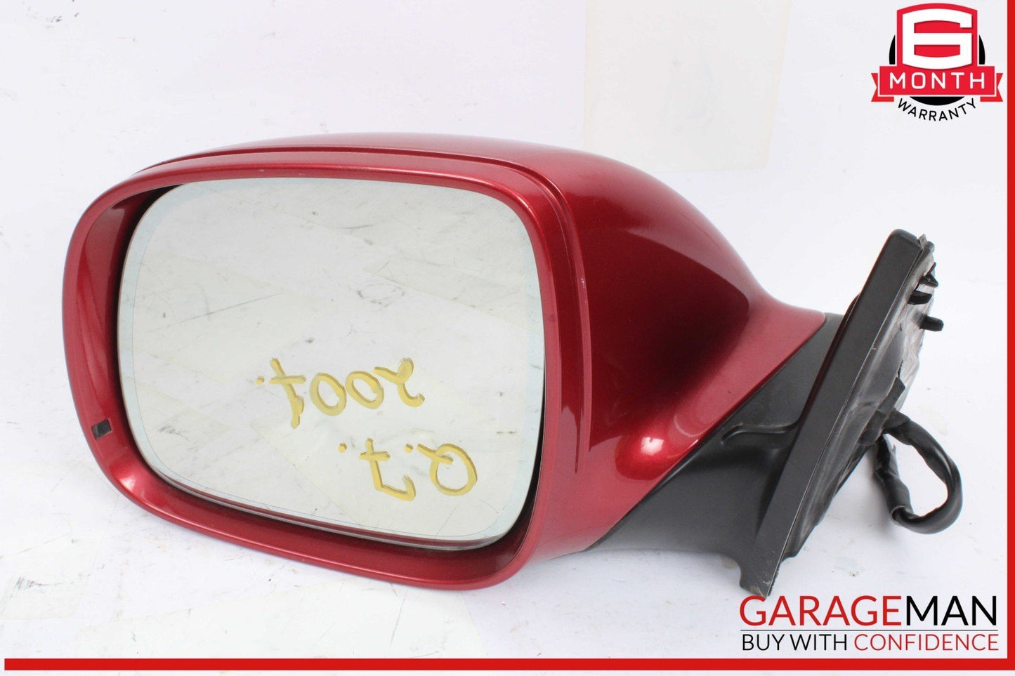 07-09 Audi Q7 Front Left Driver Side Door Rear View Mirror Red 4L1857409S OEM