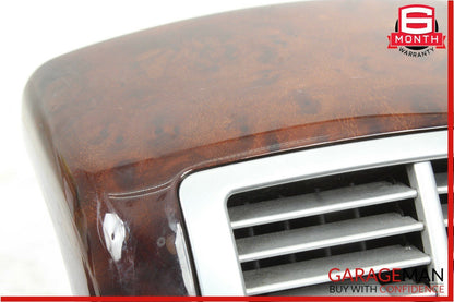 07-13 Mercedes W221 S550 Rear Center Console A/C AC Air Vent Trim Assembly Wood