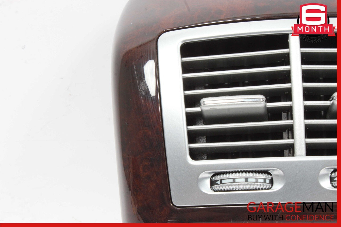 07-13 Mercedes W221 S550 S400 Rear Center Console A/C Air Vent Trim Bezel Wood