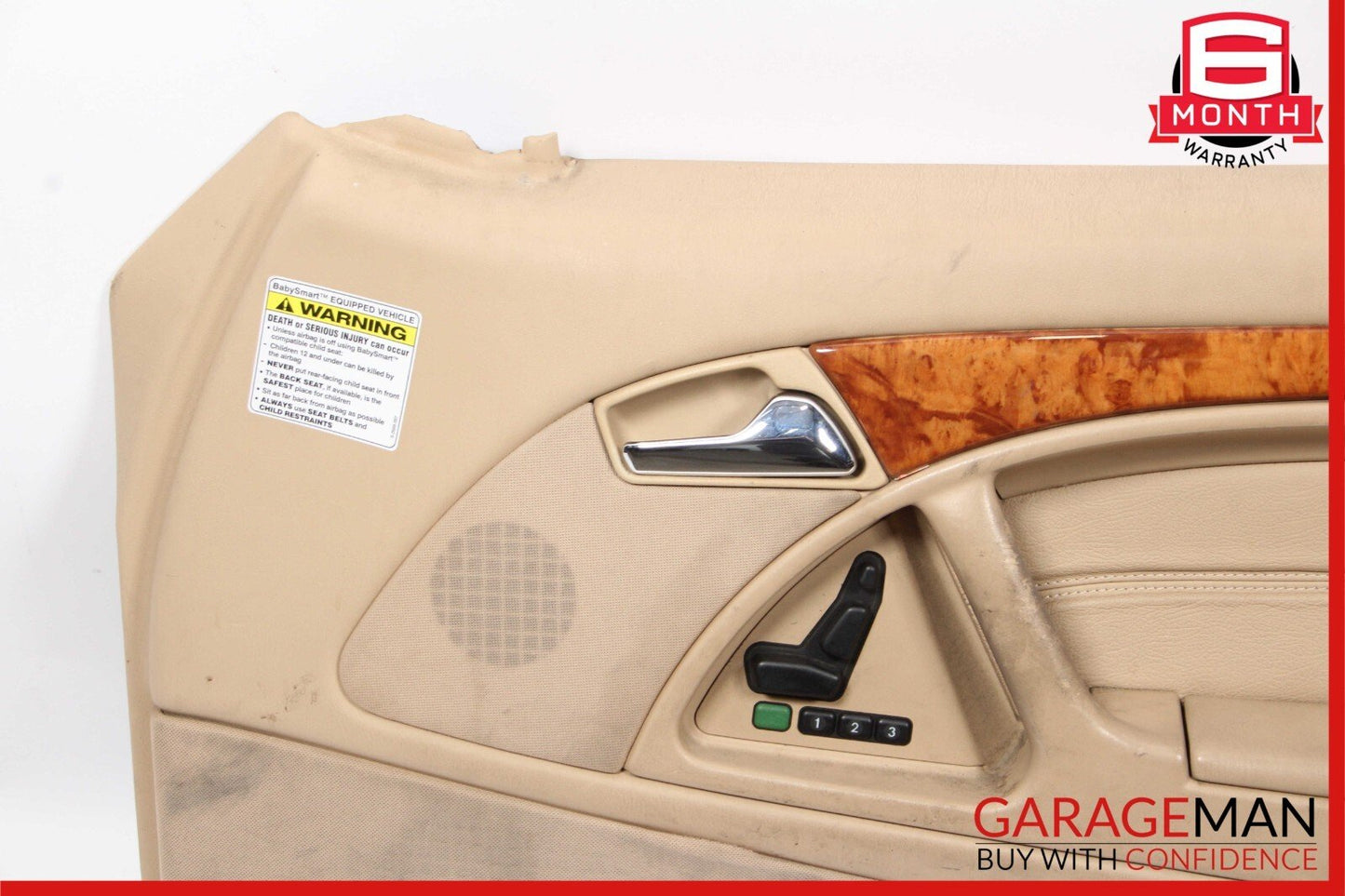 96-02 Mercedes R129 SL500 Front Right Side Interior Door Panel Leather Saffron