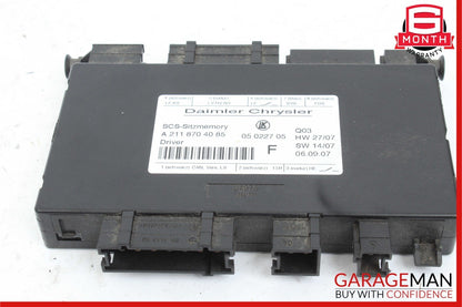 03-12 Mercedes W211 E350 SLK280 GL550 E320 Seat Control Module Left Side OEM