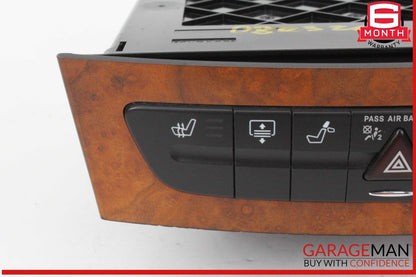 03-09 Mercedes W211 E320 Center Console Hazard Switch Control Panel Wood OEM