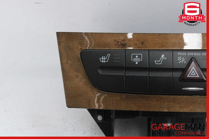 03-09 Mercedes CLS500 E350 E550 Hazard Light Door Lock Switch Panel Control Wood