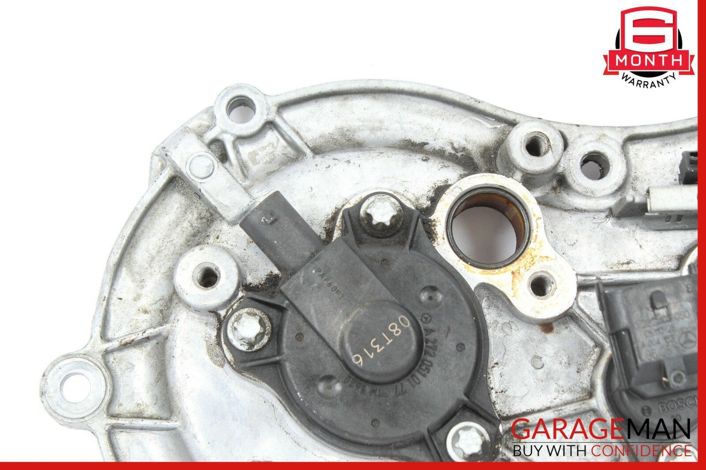 06-10 Mercedes W221 S550 Front Left Engine Timing Chain Cover Plate OEM