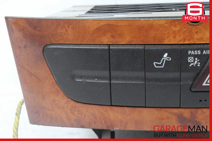 03-09 Mercedes W211 E500 Hazard Light Door Lock Control Switch Module Wood OEM