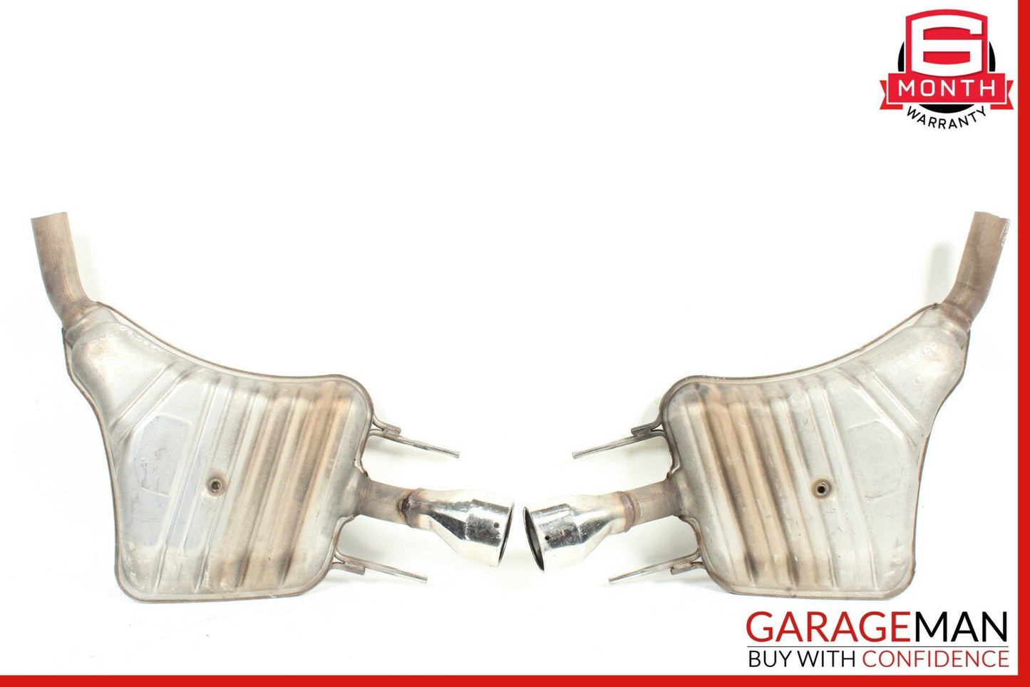 07-09 Mercedes W221 S550 Base Rear Right & Left Exhaust Muffler Mufflers Set OEM