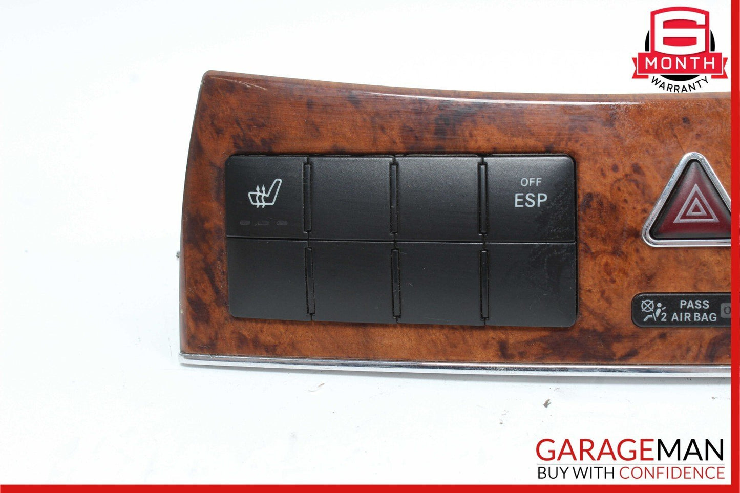 05-09 Mercedes W209 CLK350 Dash Heated Seat ESP Hazard Light Switch Control Wood