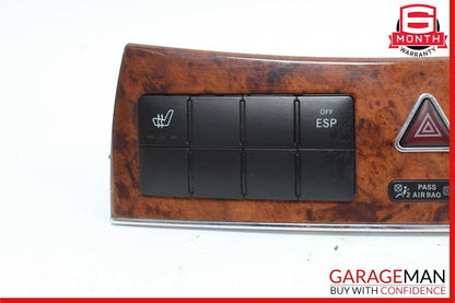 05-09 Mercedes W209 CLK350 Dash Heated Seat ESP Hazard Light Switch Control Wood