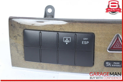 05-07 Mercedes W203 C230 Dashboard Dash Control Switch Panel Trim Wood OEM
