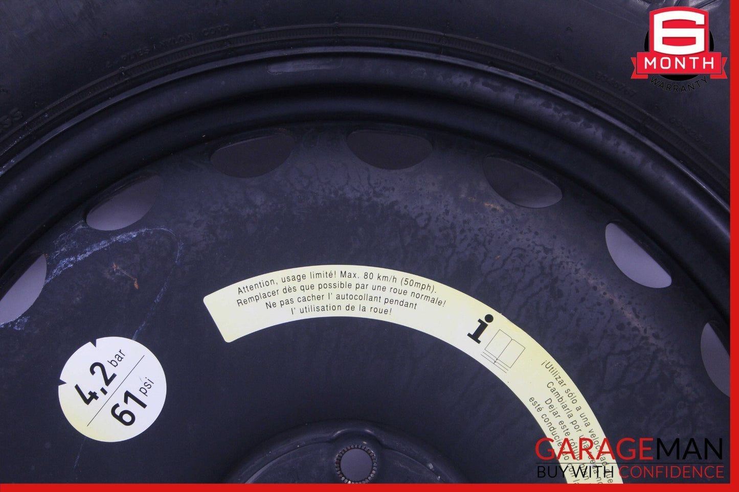 07-12 Mercedes X164 GL450 Emergency Spare Tire Wheel Donut Rim 165 90 19" OEM