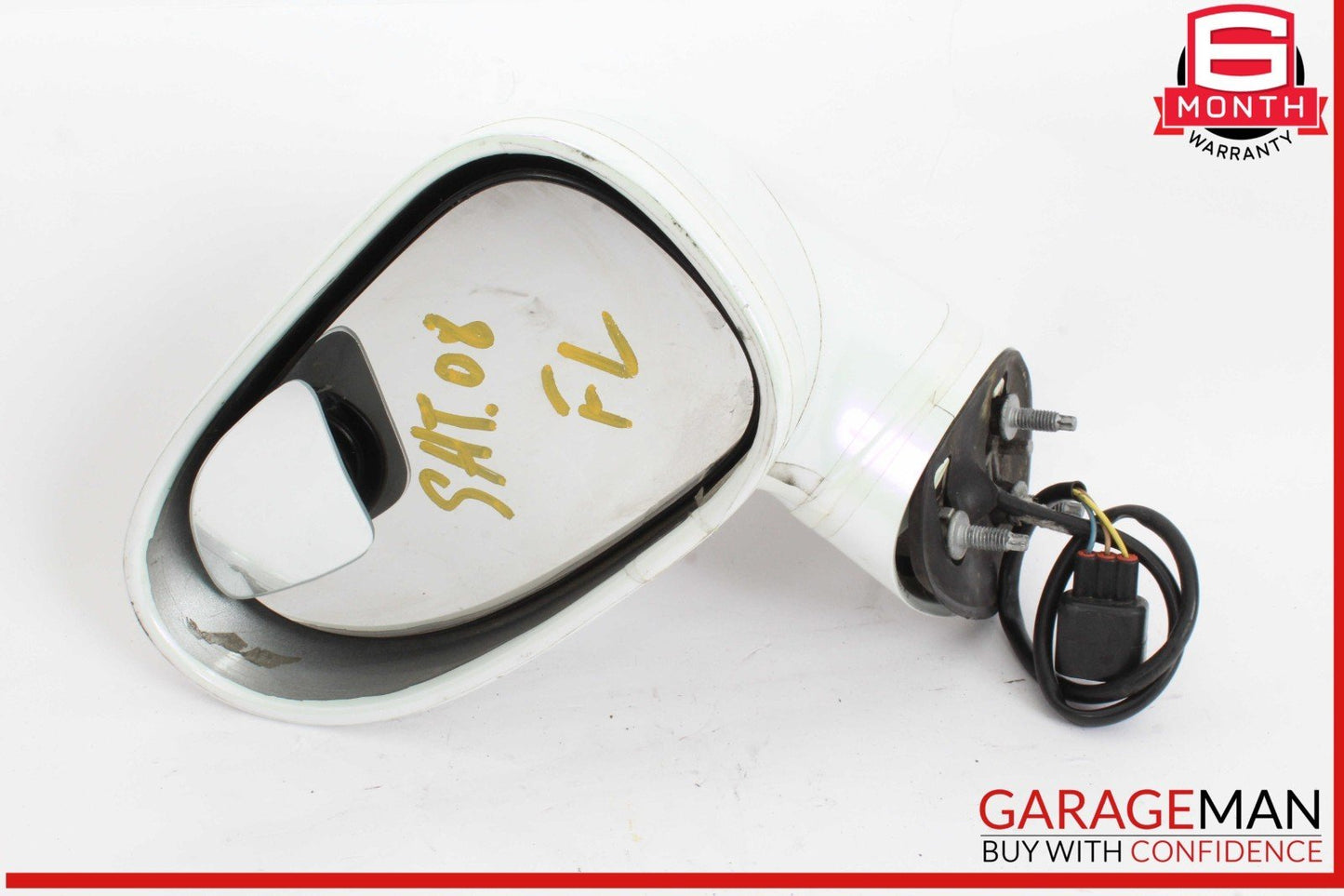 07-10 Saturn Sky Front Left Driver Side Door Rear View Mirror White 25852608 OEM