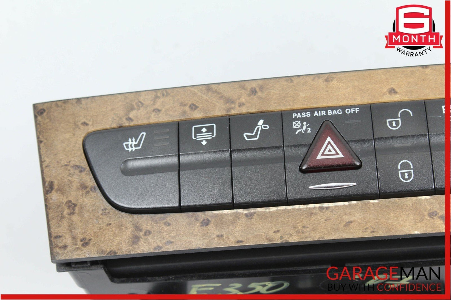 03-09 Mercedes E350 E500 CLS550 Hazard Light Door Lock Control Switch Walnut OEM