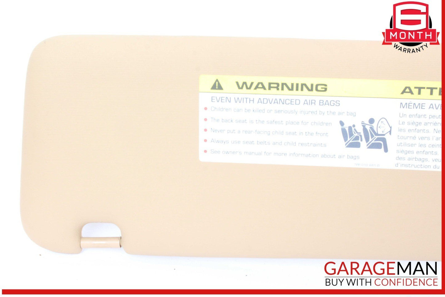 11-14 Porsche Cayenne 958 Front Right Side Sun Visor Sunvisor Beige OEM