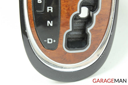 00-06 MERCEDES W220 S430 GEAR SHIFTER BEZEL TRIM COVER INDICATOR WOOD OEM