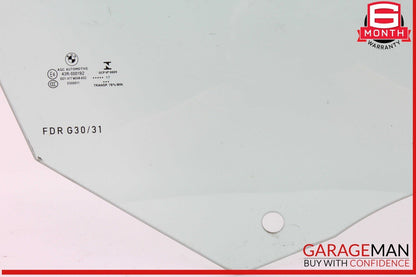 17-20 BMW 530E Front Right Passenger Side Door Window Glass OEM