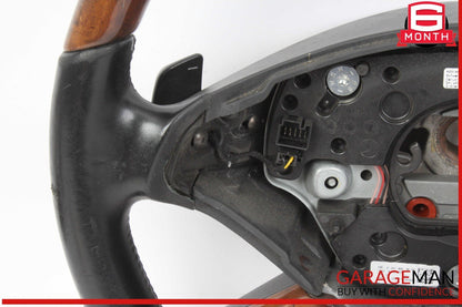 10-14 Mercedes W221 S550 S600 Steering Wheel w/ Paddle Shifters Wood OEM