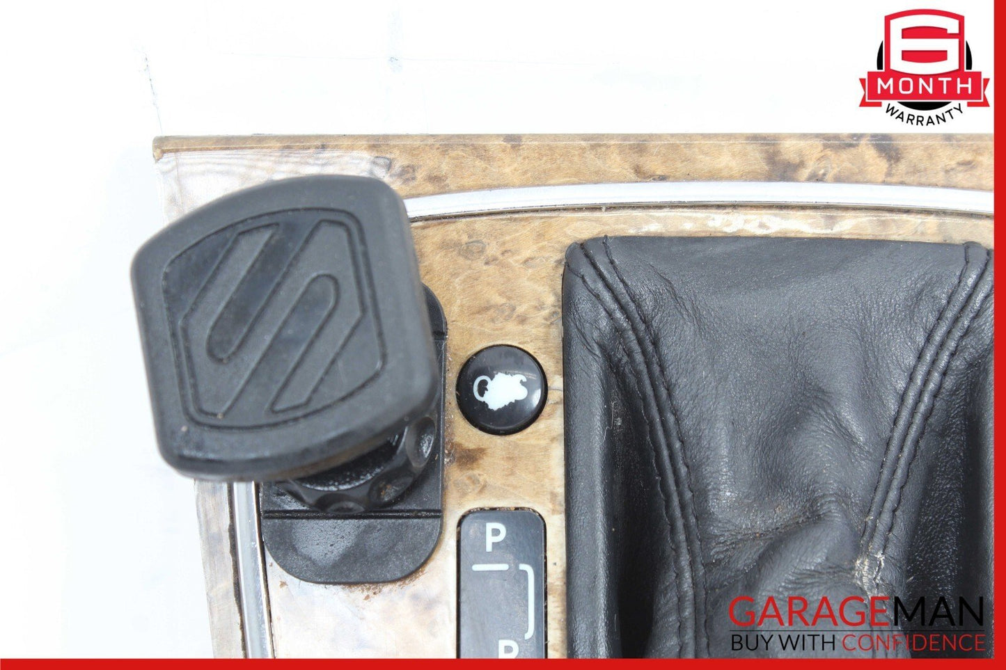 07-09 Mercedes W211 E350 E550 Shift Shifter Knob Boot Cover Bezel Trim Assy Wood