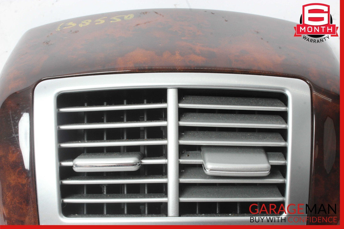 07-13 Mercedes W221 S550 S63 Rear Center Console AC A/C Air Vent Trim Wood