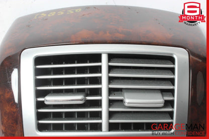07-13 Mercedes W221 S550 S63 Rear Center Console AC A/C Air Vent Trim Wood