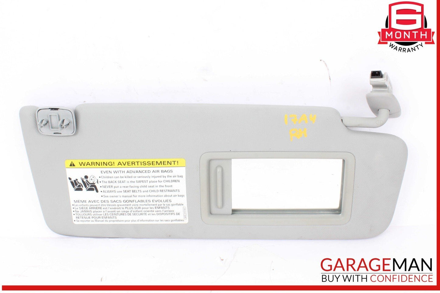 17-24 Audi A4 Front Right Passenger Side Sun Visor Sunvisor Gray 8H0010501 OEM