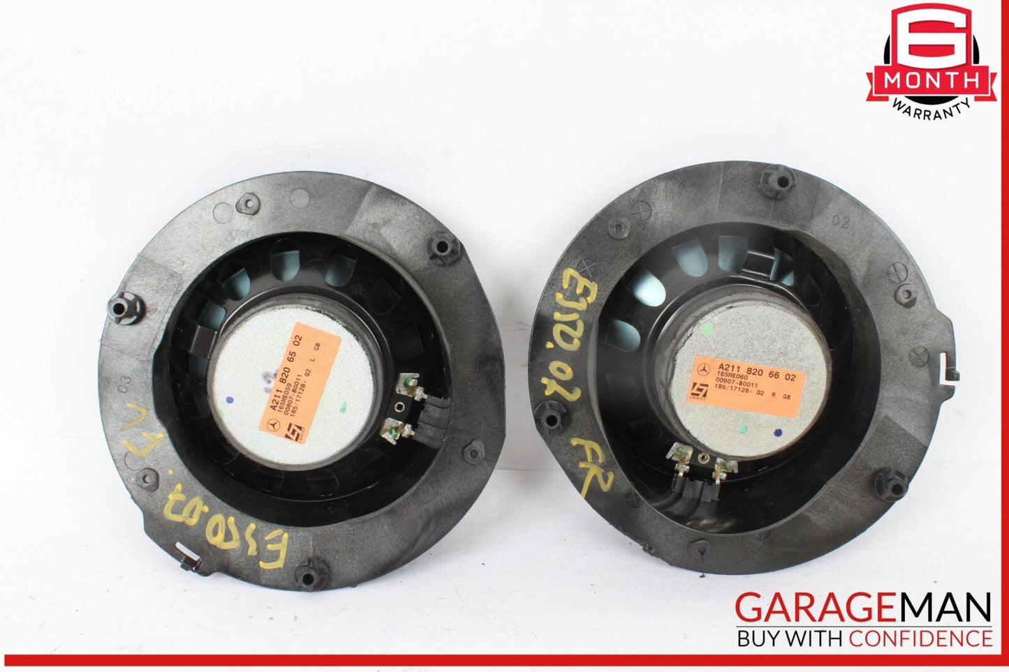 07-09 Mercedes W211 E350 Front Left & Right Door Audio Sound Speakers Set of 2