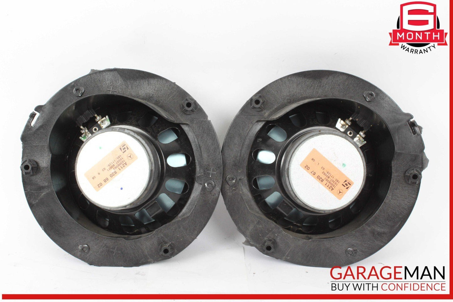 07-09 Mercedes W211 E350 Rear Right & Left Side Door Audio Speakers Set of 2 OEM