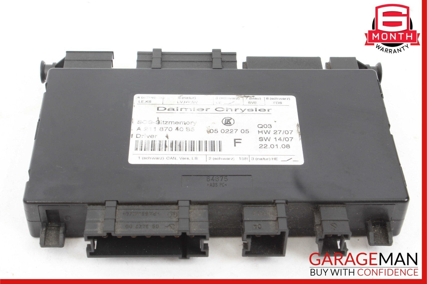 03-11 Mercedes W211 E350 E63 AMG Seat Control Module Front Left 2118704085 OEM