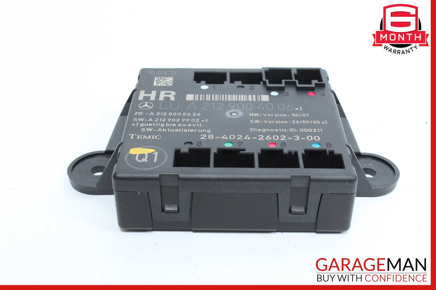 08-14 Mercedes W204 C250 C350 Rear Right Side Door Control Module 2129004006 OEM